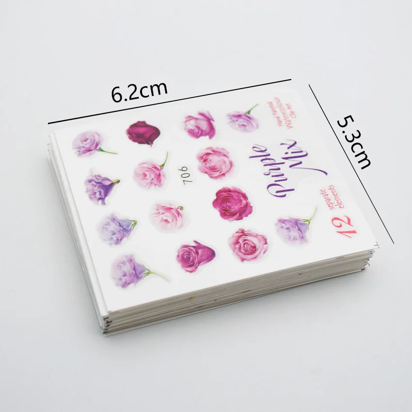 24 шт./компл. Водные Наклейки для ногтей слайдер акварельных цветов Набор наклеек