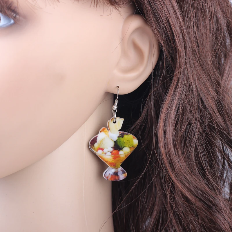 1 пара ледяных конфет фруктов серьги с пищвыми продуктами красочные новинка 2014