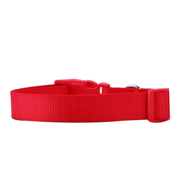 red YVYOO модный нейлоновый ошейник для собак 7 цветов для щенков, кошек, чихуахуа, маленьких и средних собак, ошейник, регулируемый размер s m l - Цвет: red