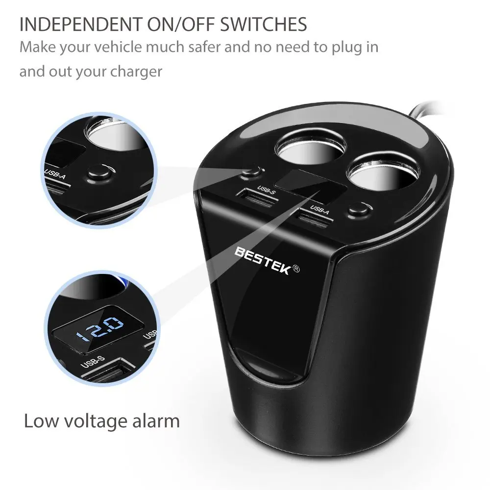 Bestek 5 В/3.1a 12 В Авто прикуриватели Plug автомобиля разъем USB адаптер Led Батарея