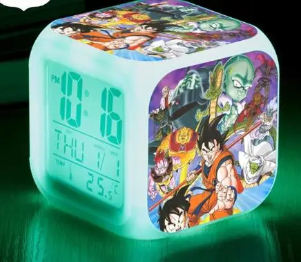 Золотой Повтор wekker часы Dragon Ball будильник светодиодный reloj despertador детские часы цифровые часы многофункциональная лампа подарки+ коробка - Цвет: Золотой