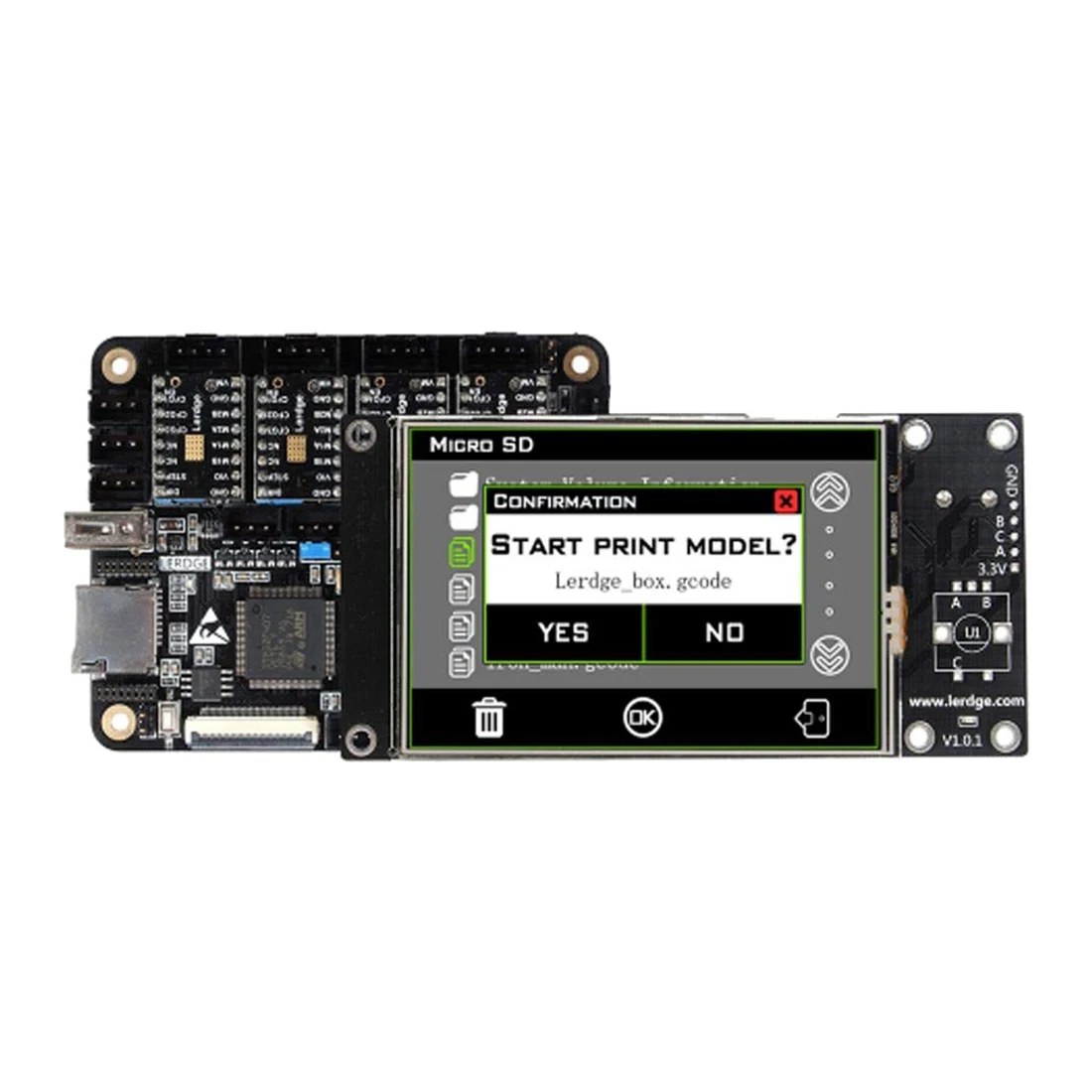 X-TMC2208 Материнская плата принтера LERDGE-X 3D-принтеры Управление; доска с ARM 32 бит материнская плата Управление с 3," Сенсорный экран - Цвет: X-TMC2208