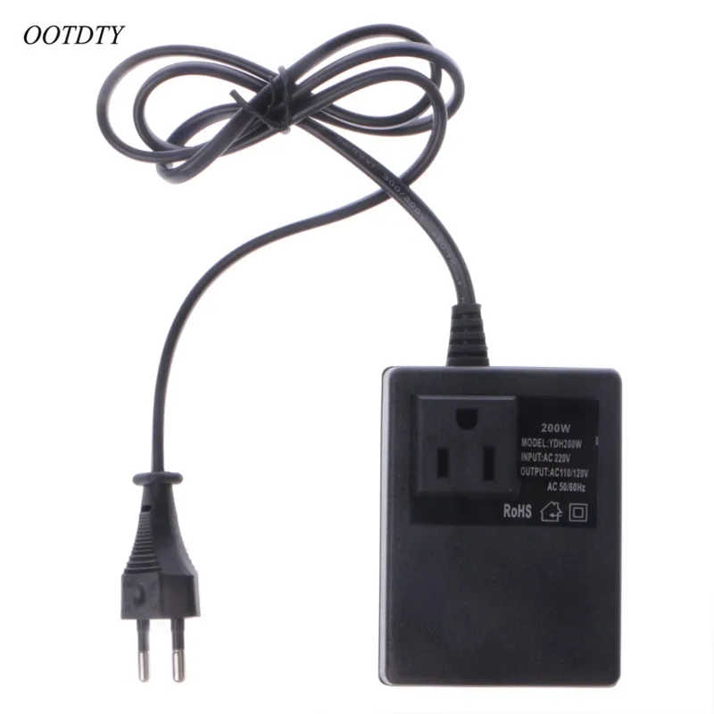 OOTDTY 200 Вт AC 220 В до 110 понижающий трансформатор преобразует дорожный адаптер