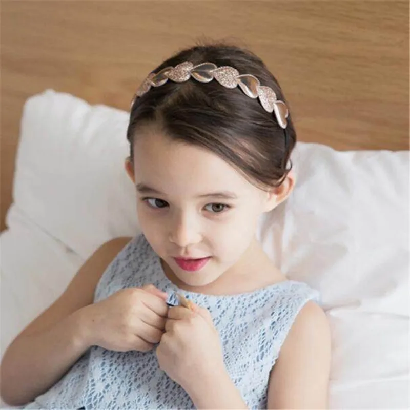 

AKWZMLY 1PC Fashion Hair Band Kids Sequin Shiny Heart Headband BB Party Hair Accessories for Girl Solid PU Handmade 1CM Hairband
