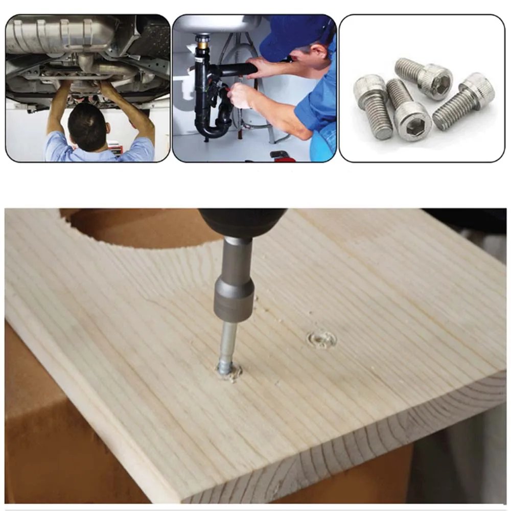 

7pcs 1/4" Hex Shank Hex Socket SleeveImpact Drill Bits Adapter for Power Tool