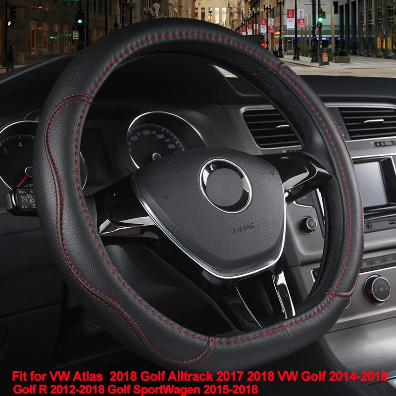 HuiER чехол рулевого колеса автомобиля D форма для Volkswagen Golf Alltrack 2017 2018 VW 2014 2015 2016 Atlas