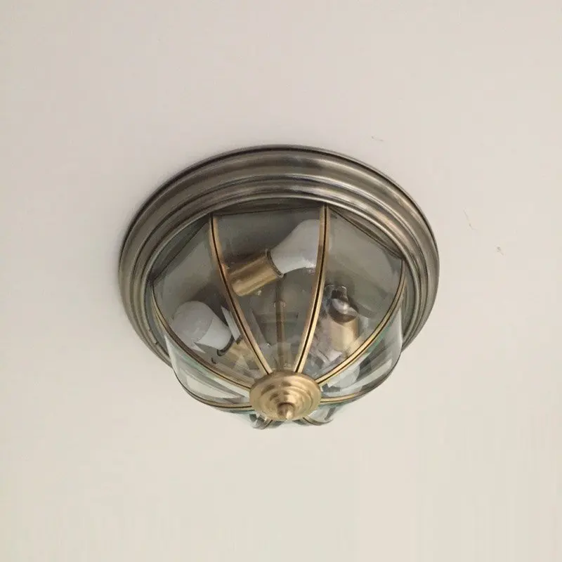 Классический Медный потолочный светильник для спальни европейская винтажная