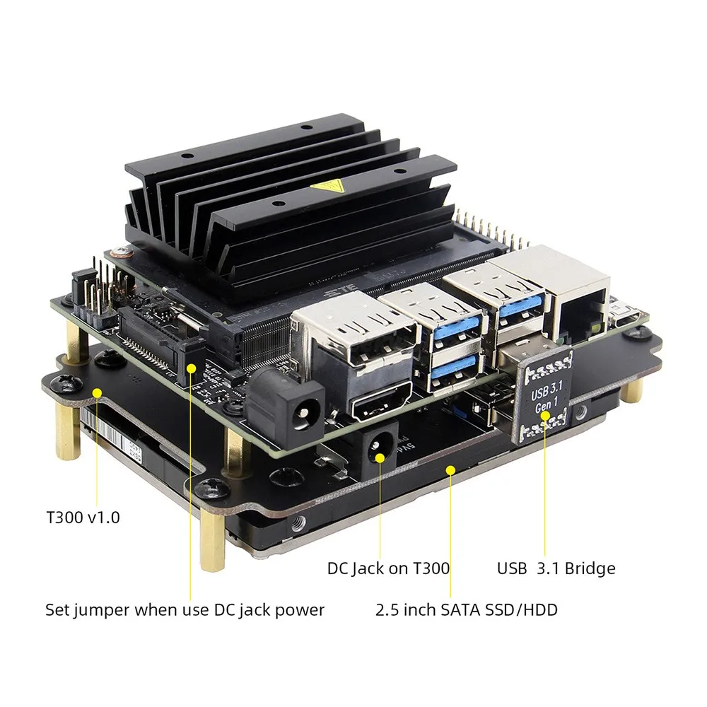 NVIDIA Jetson Nano 2,5 дюймов SATA SSD/HDD Shield Storage Плата расширения USB 3,1 T300 V1.0 для NVIDIA Jetson Nano Developer Kit