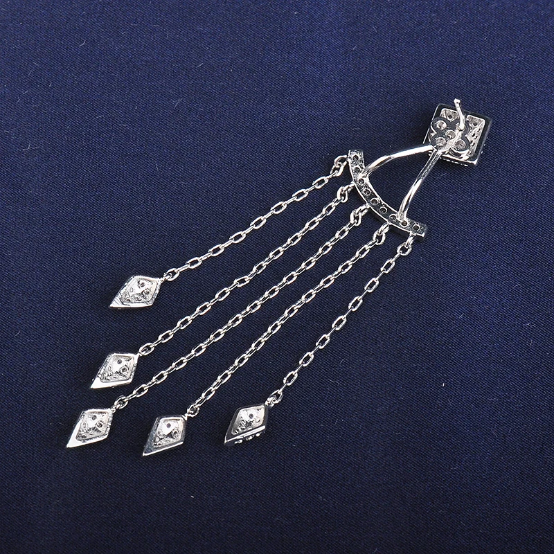 Серьги-подвески стразы блестящие синие в европейском и американском стиле |