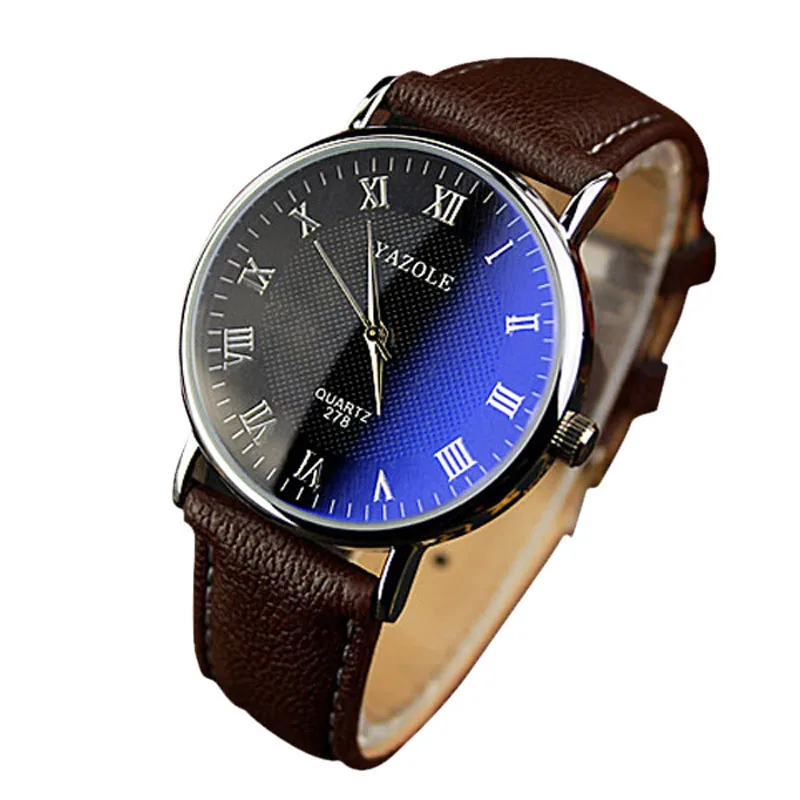 Мужские кварцевые аналоговые часы из искусственной кожи Reloj de hombre erkek kol saati модель