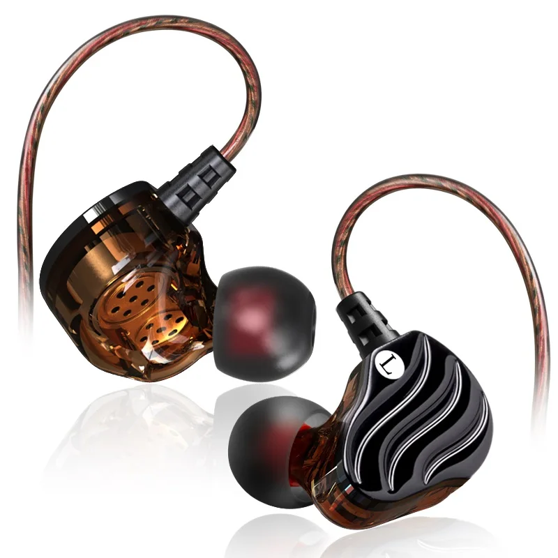 Спортивные наушники inears динамический стерео бас с красным черным цветом hifi