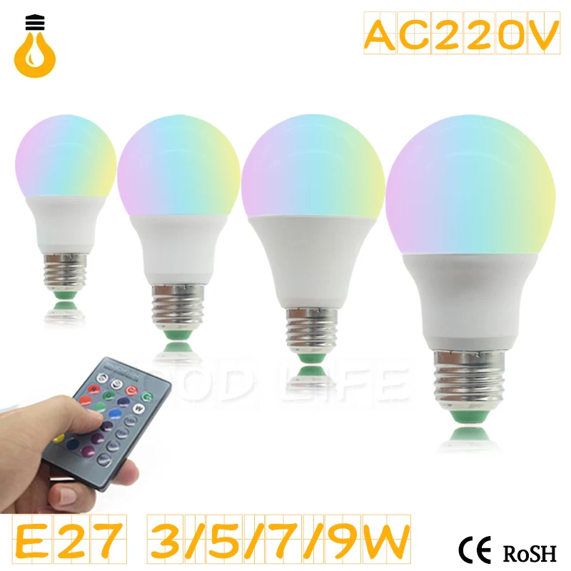 1 шт 5 Вт RGB лампы E27 GU10 GU5.3 Светодиодный лампочки для сценического освещения 16