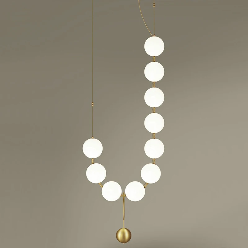

Nordic lighting pendant lights Modern Pearl Necklace pendant lamp Living Lobby glass ball lamp Showroom Hall LED Bubble Lamp