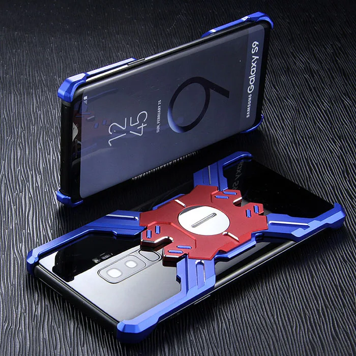 Blue Red Чехол для samsung S9 Plus, Роскошный Жесткий металлический алюминиевый сплав, противоударный защитный бампер, чехол для телефона, задняя крышка для samsung S9 - Цвет: Blue Red