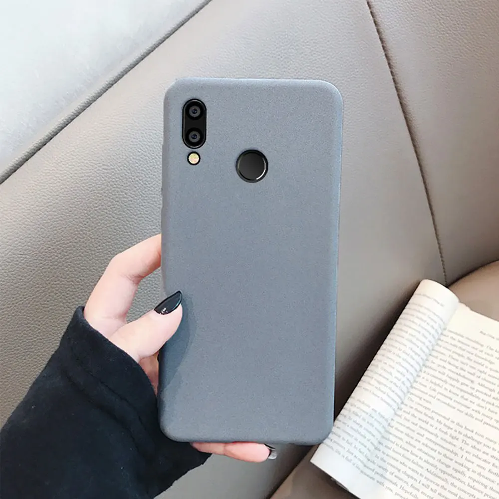 Gray Case Элегантный очаровательный Матовый ТПУ мягкий чехол для Huawei Y6 Prime Y5 Y7 Prime Y5 lite Y6 Y7 P умный песчаник защитный чехол - Цвет: Gray Case