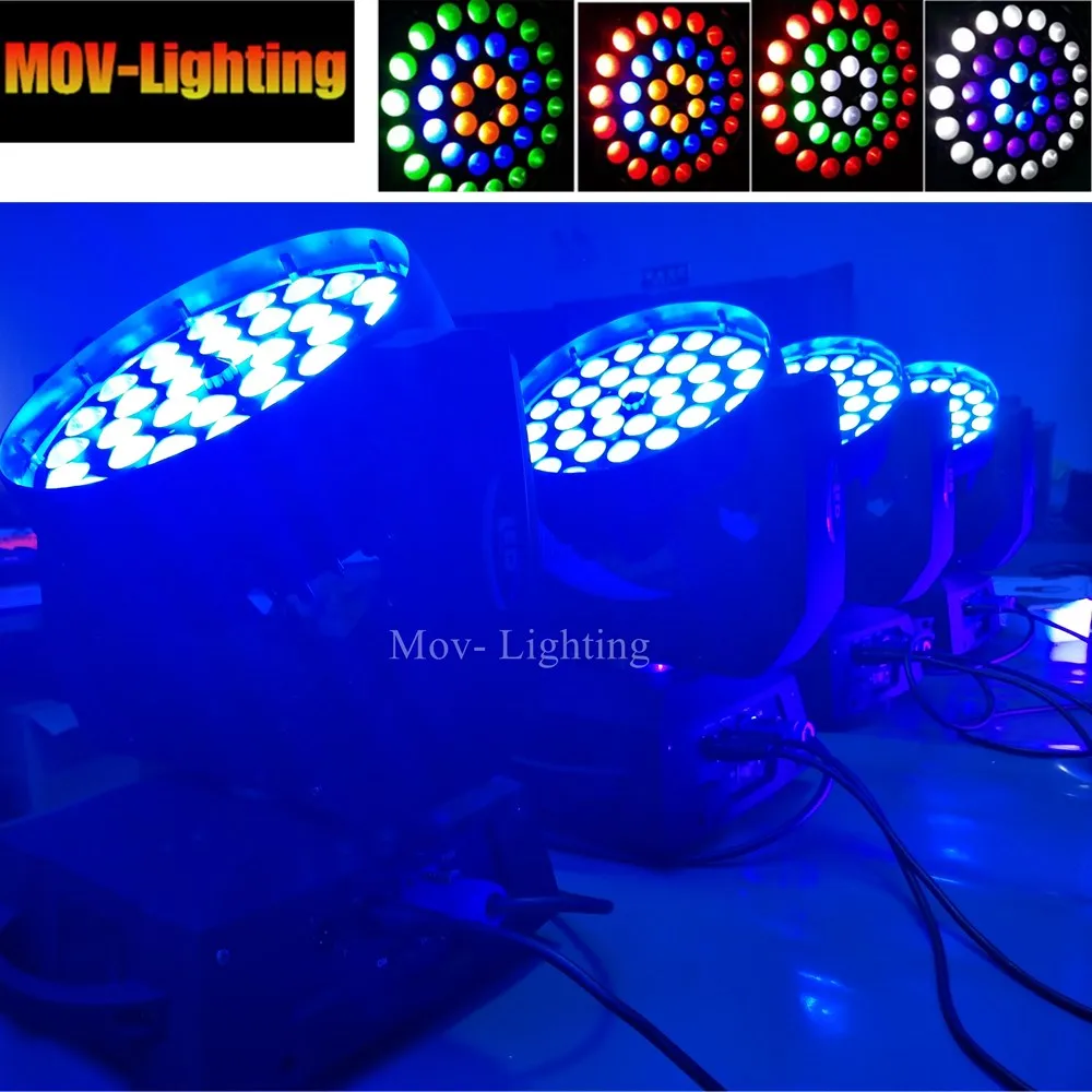 4 шт. светильник с подвижной головкой Bee Eye 36x12W RGBW 4in1 36x18w 6in1 Led Zoom DJ DMX Disco Beam Wash|Эффект