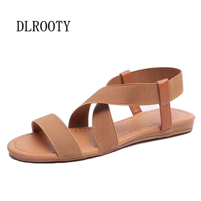 Женские сандалии Вьетнамки на плоской подошве Летние модные туфли в римском