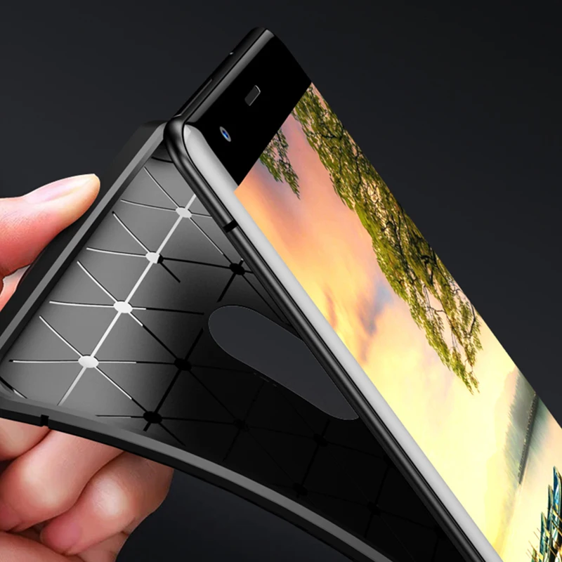 Мягкий силиконовый чехол из углеродного волокна для Sony Xperia Xz3 Xa2 Xz2 Compact премиу