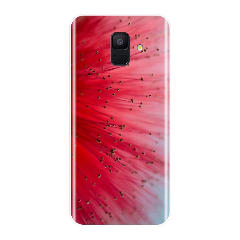 Задняя крышка для Samsung Galaxy A6 A8 Plus 2018 Мягкий силиконовый чехол с красным сердцем A7 A3