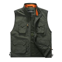 outdoor casual mens vest multi pockets zipper jackets sleeveless male photography fishing military mans tourism drift vests