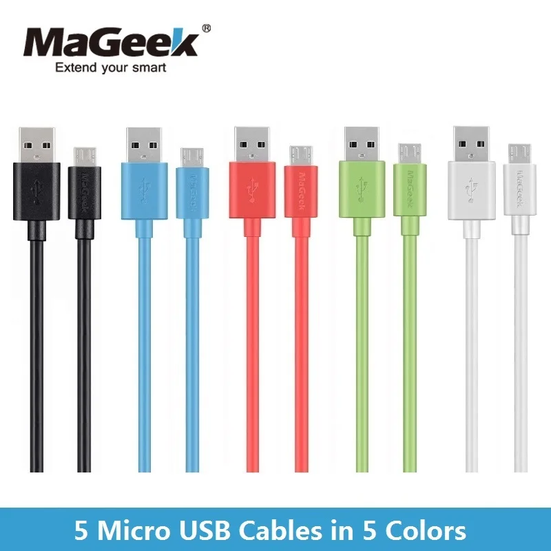 

[5-Color Package] MaGeek 1.0m*5 Micro USB Cables Fast Charge Mobile Phone Cables for Android Samsung Galaxy S7 S6 Huawei Xiaomi