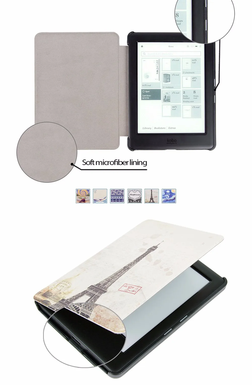 Чехол для электронной книги Kobo Glo HD/Glo/Touch 2,0+ Защитная пленка+ стилус