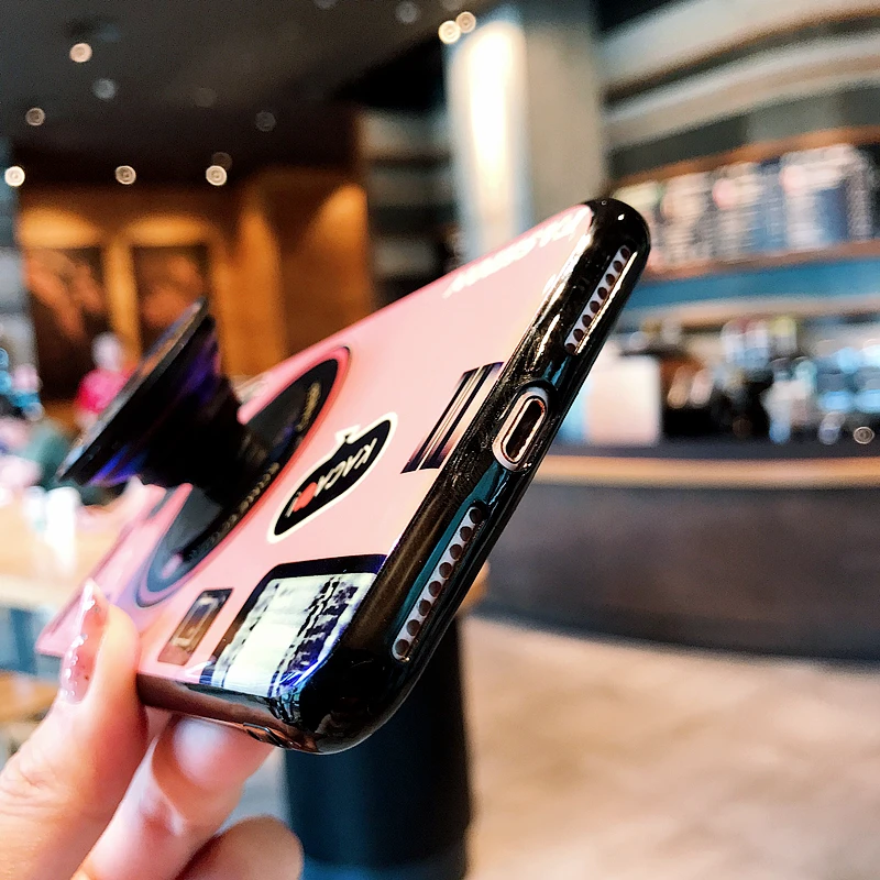 Чехол для samsung S9 Note 9 Blue Ray camera с узором Popsocket Kickstand мягкий чехол из ТПУ телефона Galaxy