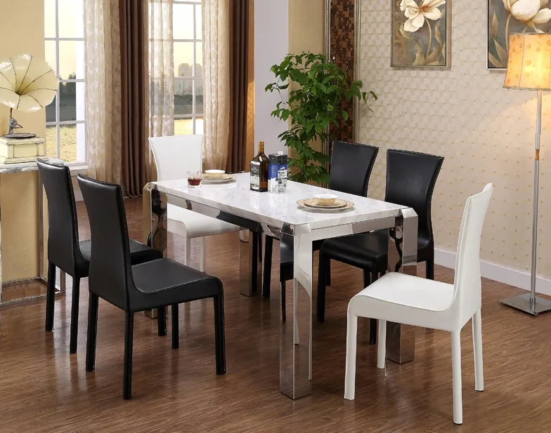 MYBESTFURN простая из искусственной кожи стулья Комплект для обеденного стола