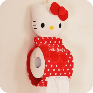 Красный Мультяшная посылка для дома и ванной комнаты hello kitty, оригинальная коробка для салфеток, полотенец, салфеток, бумажная сумка для туалета, подвесная сумка - Цвет: Красный