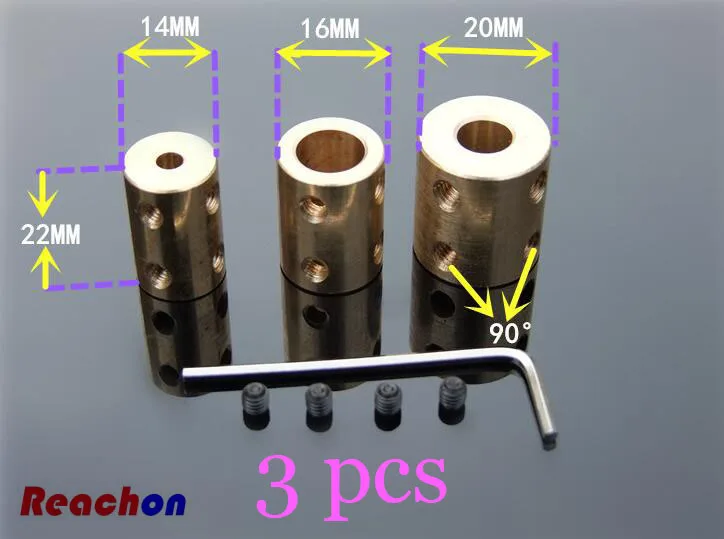 3 шт. медный соединитель вала двигателя для радиоуправляемой лодки 4 мм 5 6 7 8 10 12 |