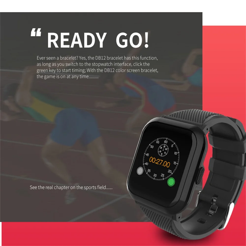 Smart Sport bracelet DB12 heart rate blood pressure fitness pedometer health monitor for Android IOS iphone6 7 smart watch | Электроника