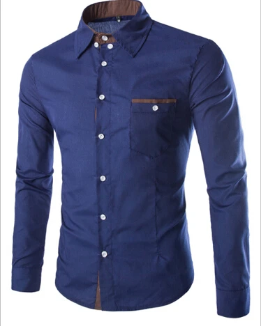 2015 новый 3 цвет мода рубашки люди подходящий социальные человек с длинным рукавом