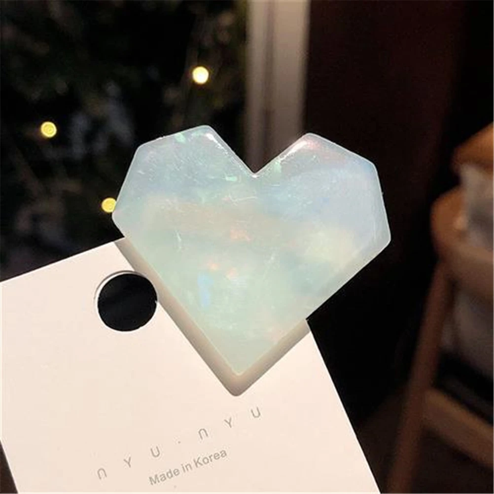 Women Acrylic Hairpins Barrettes Heart Headwear Geometric Hairgrips Korean Hair Accessories New
