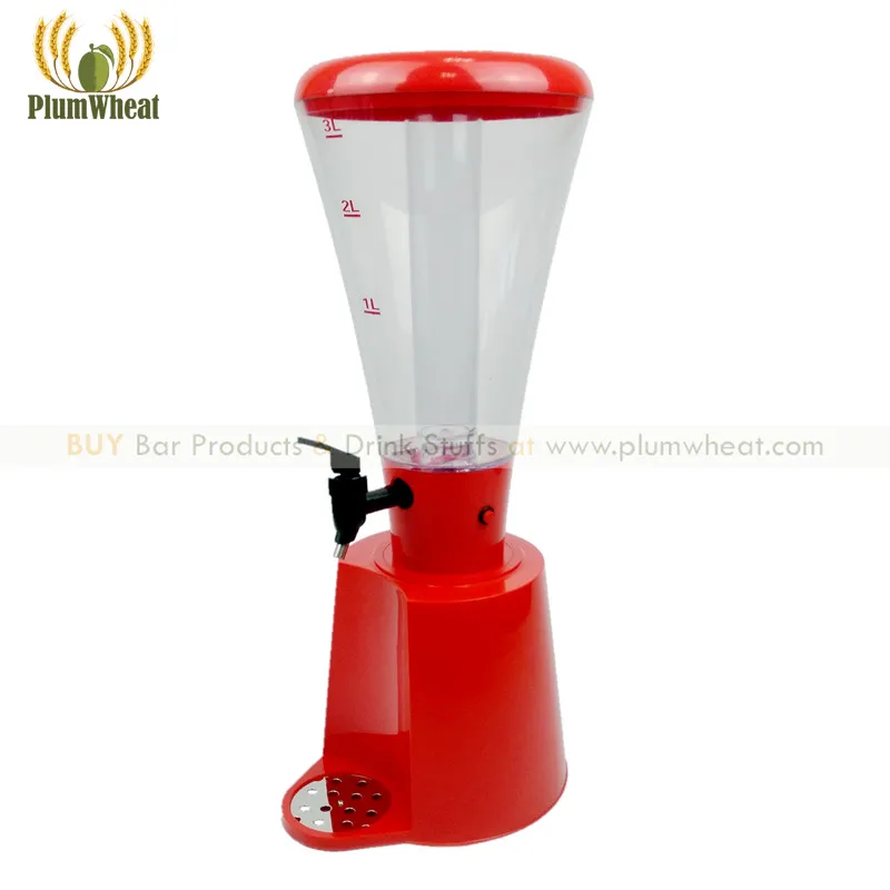 

Red 3 Liters LED Beer Tower with Ice Tube and Cup Holder BT49