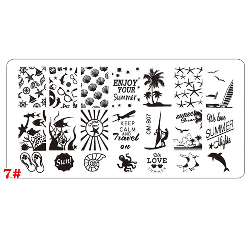 1 шт. прямоугольный шаблон для стемпинга ногтей из нержавеющей стали 6 х12 см