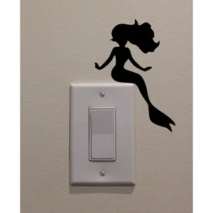Красивая наклейка русалка для спальни, модное виниловое украшение, наклейка 5WS0023