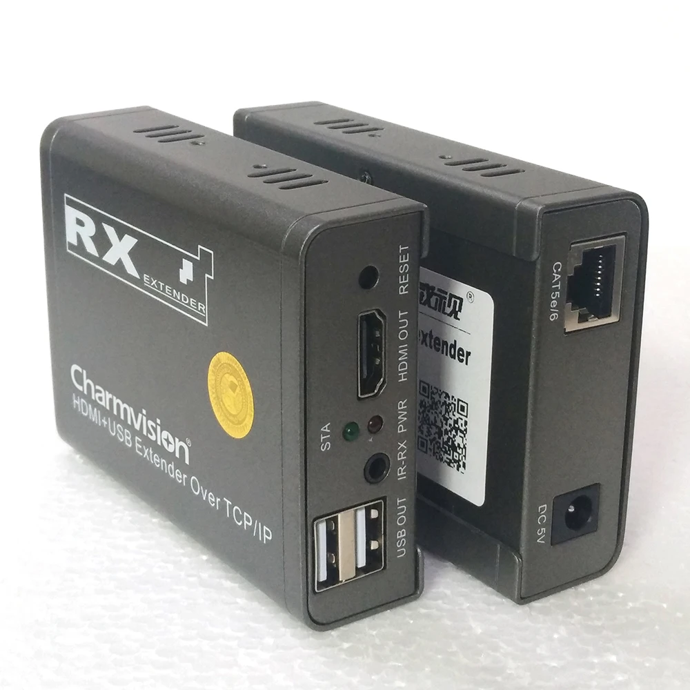 Charmvision IPKVM-120HU 120 м IP USB HDMI KVM удлинитель по TCP IP с ИК-пультом дистанционного управления KVM через STP UTP cat5e cat6 кабель