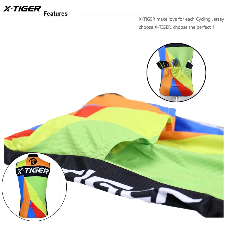 X-Tiger Ropa Maillot Ciclismo велосипедная одежда без рукавов Велоспорт майки Велоспорт жилет Лето полиэстер MTB велосипедная одежда