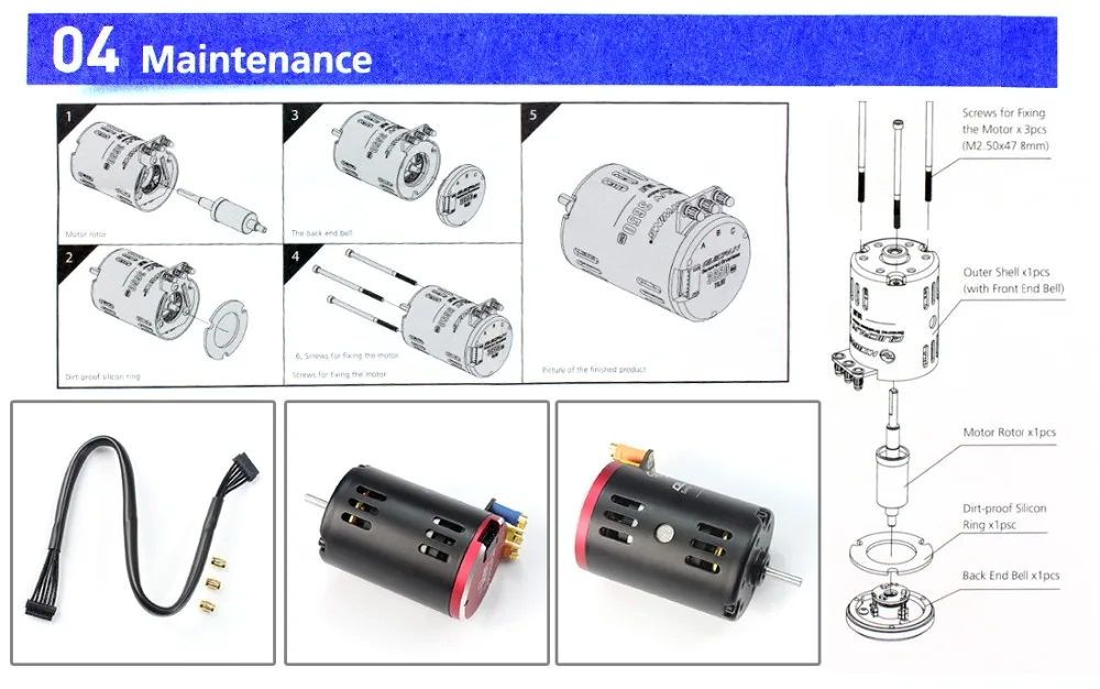 Hobbywing QUICRUN G2 3650 сенсорный 6,5 T/8,5 T/10,5 T/13,5 T/17,5 T/21,5 T гоночный бесщеточный двигатель для 1/10 Rc автомобилей Гусеничный