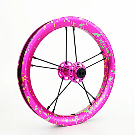 Rose Red Splash Vers GIPSY G-FIVE SPLASH 12 дюймов с двойными стенками, приколотый обод, анодированный баланс, Детские колеса для велосипеда 74 84 90 95 мм, велосипедные колеса - Цвет: Rose Red Splash Vers