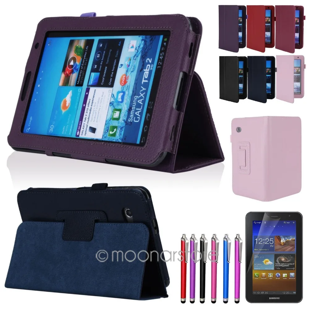 Чехол-книжка для Samsung Galaxy Tab 2 из искусственной кожи с подставкой стилусом и