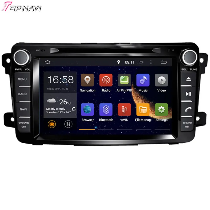 TOPNAVI 7 ''четырехъядерный Android 6 0 Автомобильный DVD проигрыватель для MAZDA CX-9