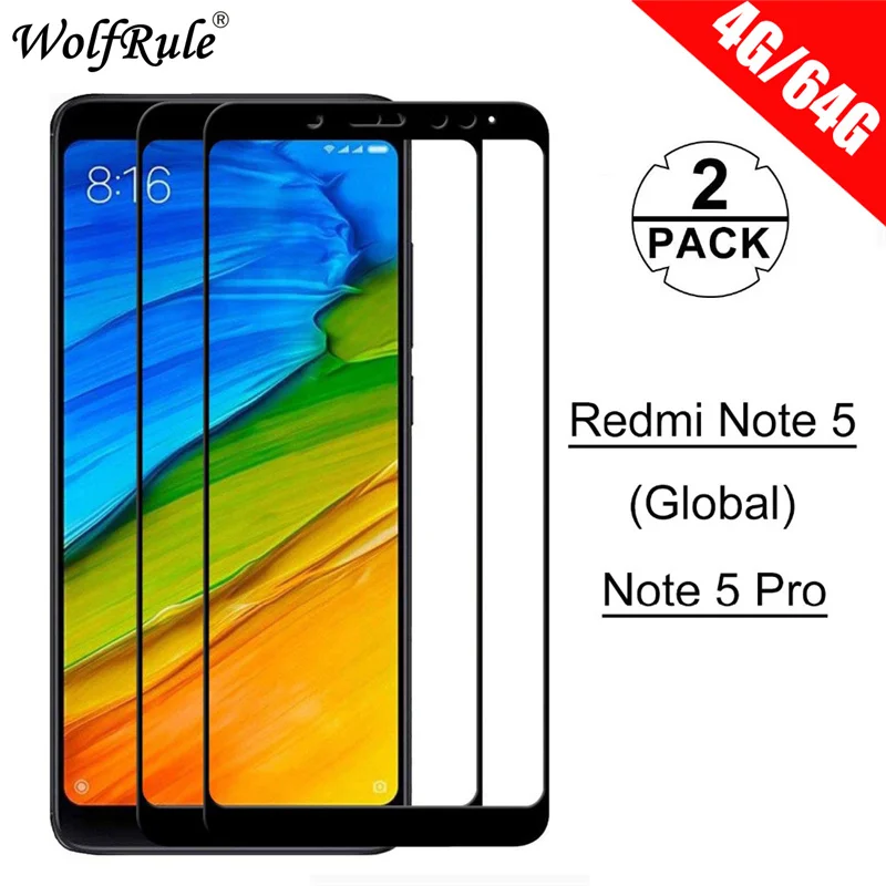 Vidrio Templado Xiaomi Redmi Note 5 de vidrio templado para Xiao Redmi Note 5 Protector de pantalla pegamento completo duro pel&iacute;cula de tel&eacute;fono en Redmi Note 5-0