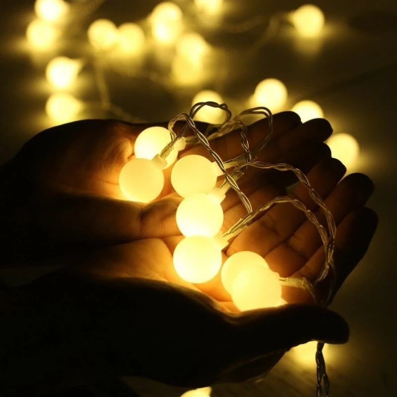 10m 20m 30m 50m led string lights with white ball AC110V/220V holiday decoration lamp Festival Christmas outdoor lighting | Лампы и