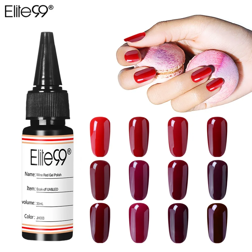 Elite99 винно-красный гель лак для ногтей 30 мл УФ-и светодиодный лампы лаки основа