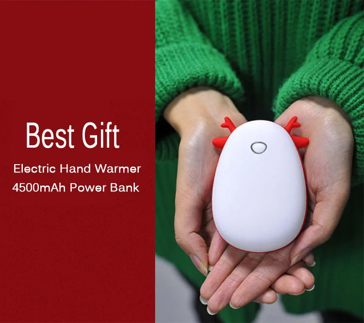 4500mAh USB Rechargeable Electric Hand Warmer Winter Totoro Double-Side Mini 5V Long Life Pocket Power Bank 2 in 1 Handy Heater