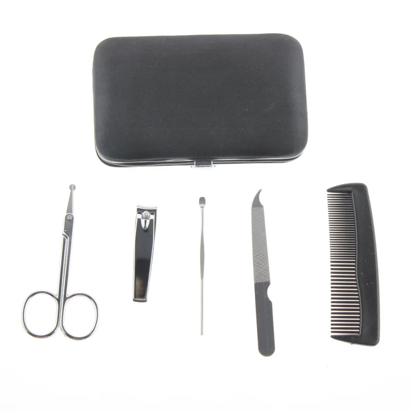 

5Pcs/Set 12*7cm Luxury French Men Male Travel Nail Care Manicure Pedicure Nail Clipper Gift Set Kit Tool Product
