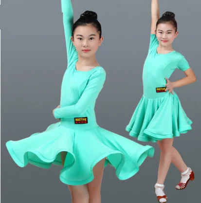 

2019 girls latin dresses for dancing ballroom dance dress rumba samba spandex children samba cha cha tango skirt standard salsa