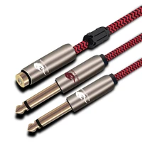 audio cable mini jack female 3 5mm to dual 6 35mm male for speaker audio lead power amplifier mixing console tsr cable 0 75m 1m