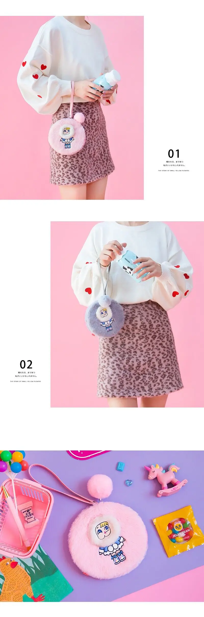 Bentoy Eskimo девушка кошелек для монет Milkjoy мультфильм Плюшевый круг женская сумка для ключей Мини сумка для денег помада сумка для хранения карт супер милая